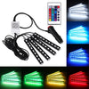 Universal 4Pc Car Interior Atmosphere Adjustable 8 Colour Flexible Led Light With Remote